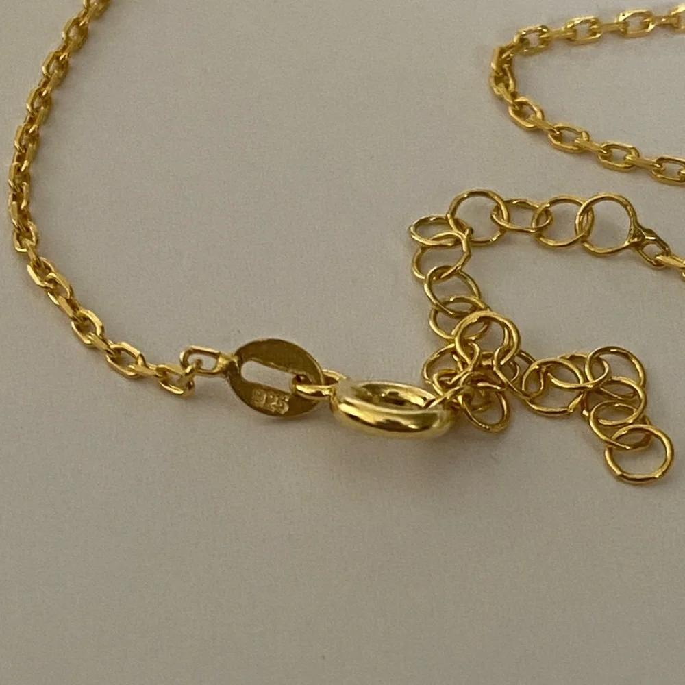 🧿925 silver necklace evileye double sided glass 18K yellow gold plated